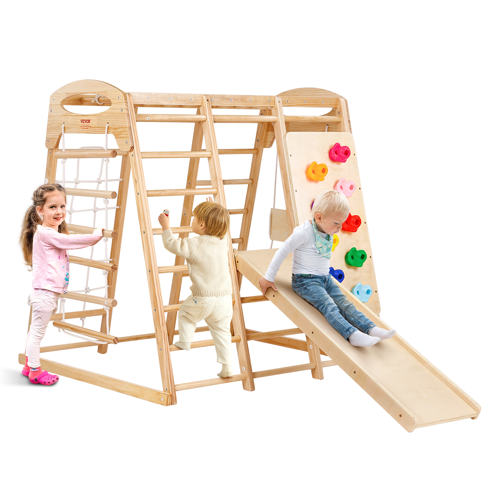 Indoor Jungle Gym 7-in-1 Toddler Indoor Playground Wooden Climbing L/M - Picture 15 of 26