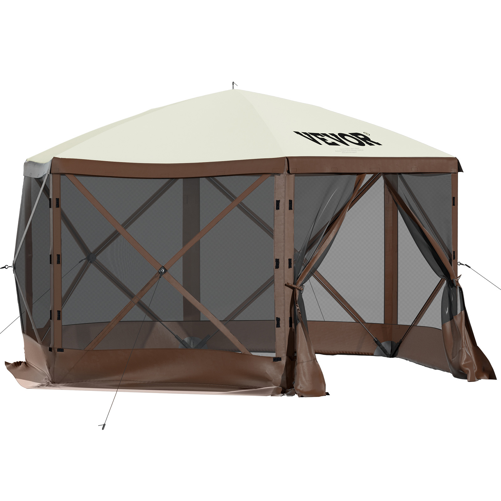 VEVOR Pop-up Camping Gazebo Camping Canopy Shelter6 Sided 10/12' x 10/12' - Picture 24 of 26
