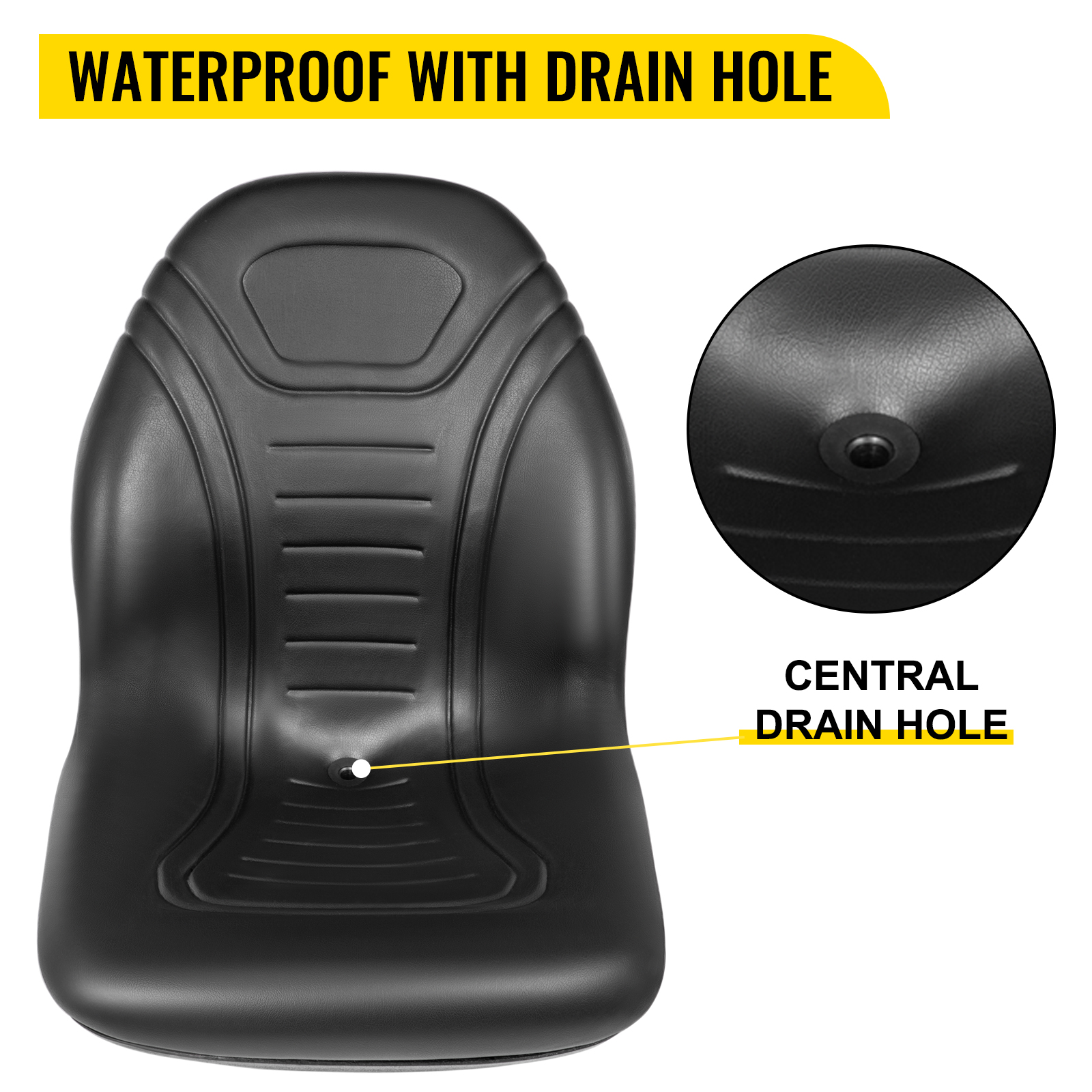 VEVOR VEVOR Yamaha Tractor Seat High Back Mower Seat Black Vinyl