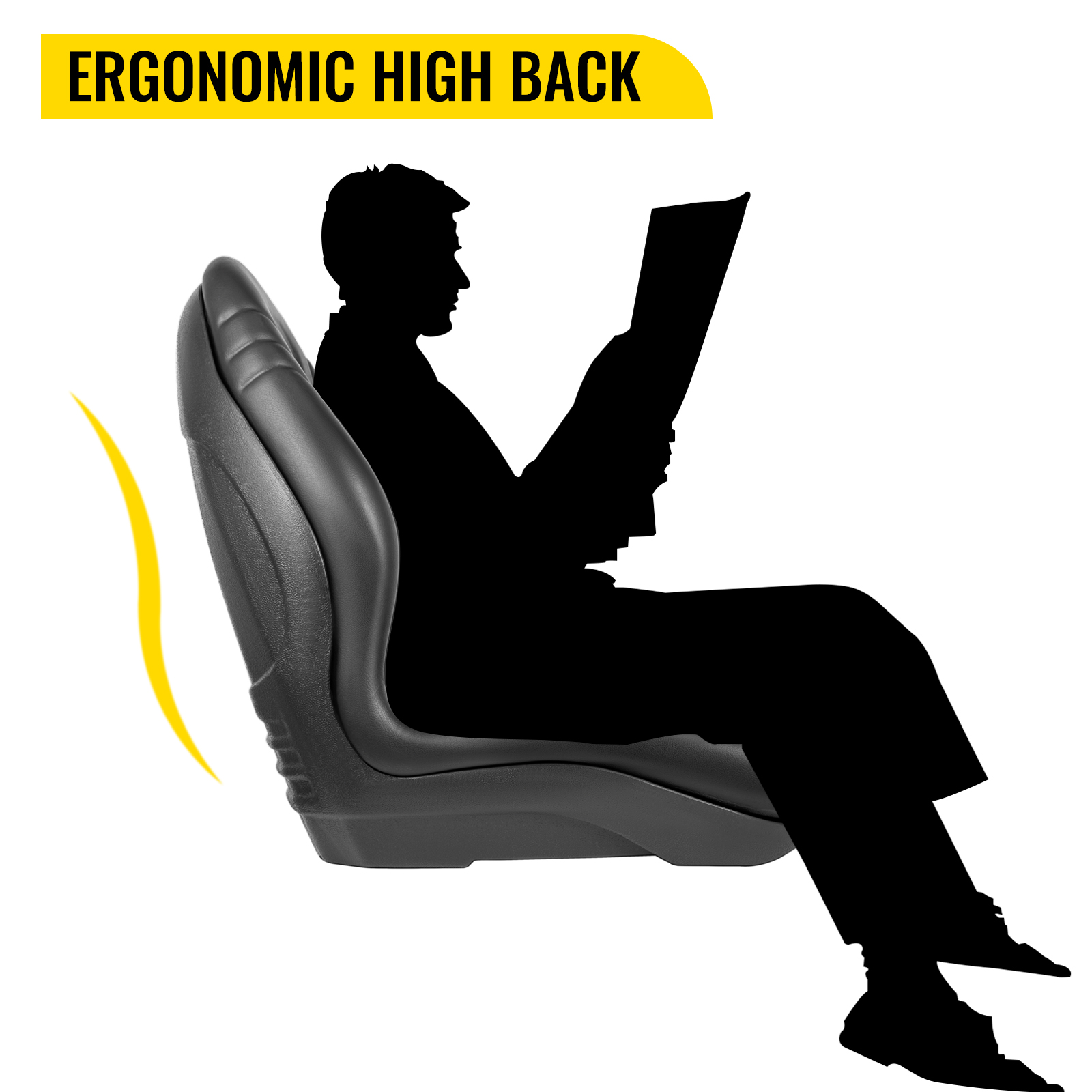 VEVOR VEVOR Yamaha Tractor Seat High Back Mower Seat Black Vinyl