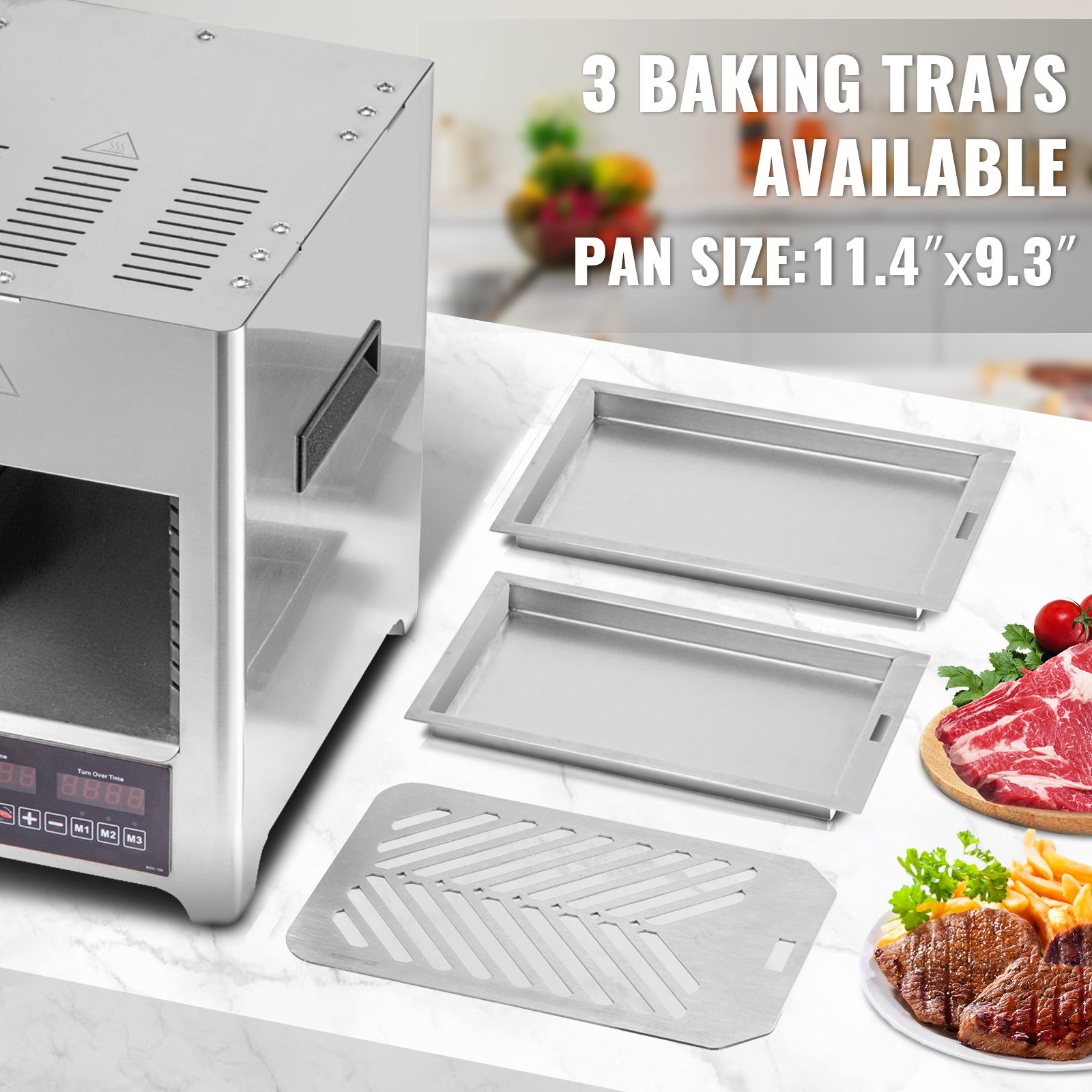 Ivation Electric Infrared Steak Grill | Indoor/Outdoor Broiler Oven with  LED Display, Time/Temperature Knob, Grill Plate, Retriever Tool/Bottle