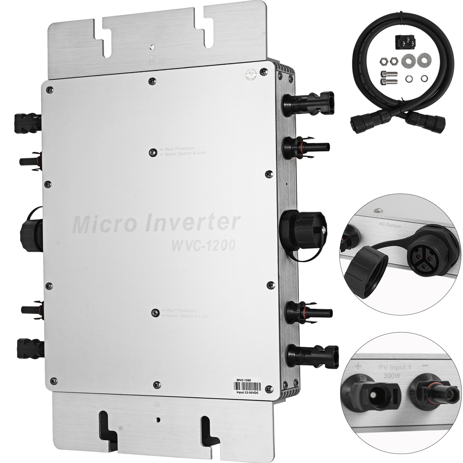 400W-1200W Solar Wechselrichter Grid Tie Inverter MPPT WIFI IP65  Balkonkraftwerk
