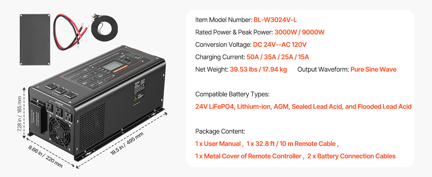 Vevor Pure Sine Wave Power Inverter 3000w Dc 12v To | INDIA - View #9
