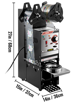VEVOR Semi-automatic Cup Sealing Machine 300-500 Cup per Hour 90