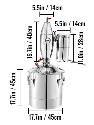 Alcohol Distiller, Stainless Steel, 18.5 Gallon/ 70L,