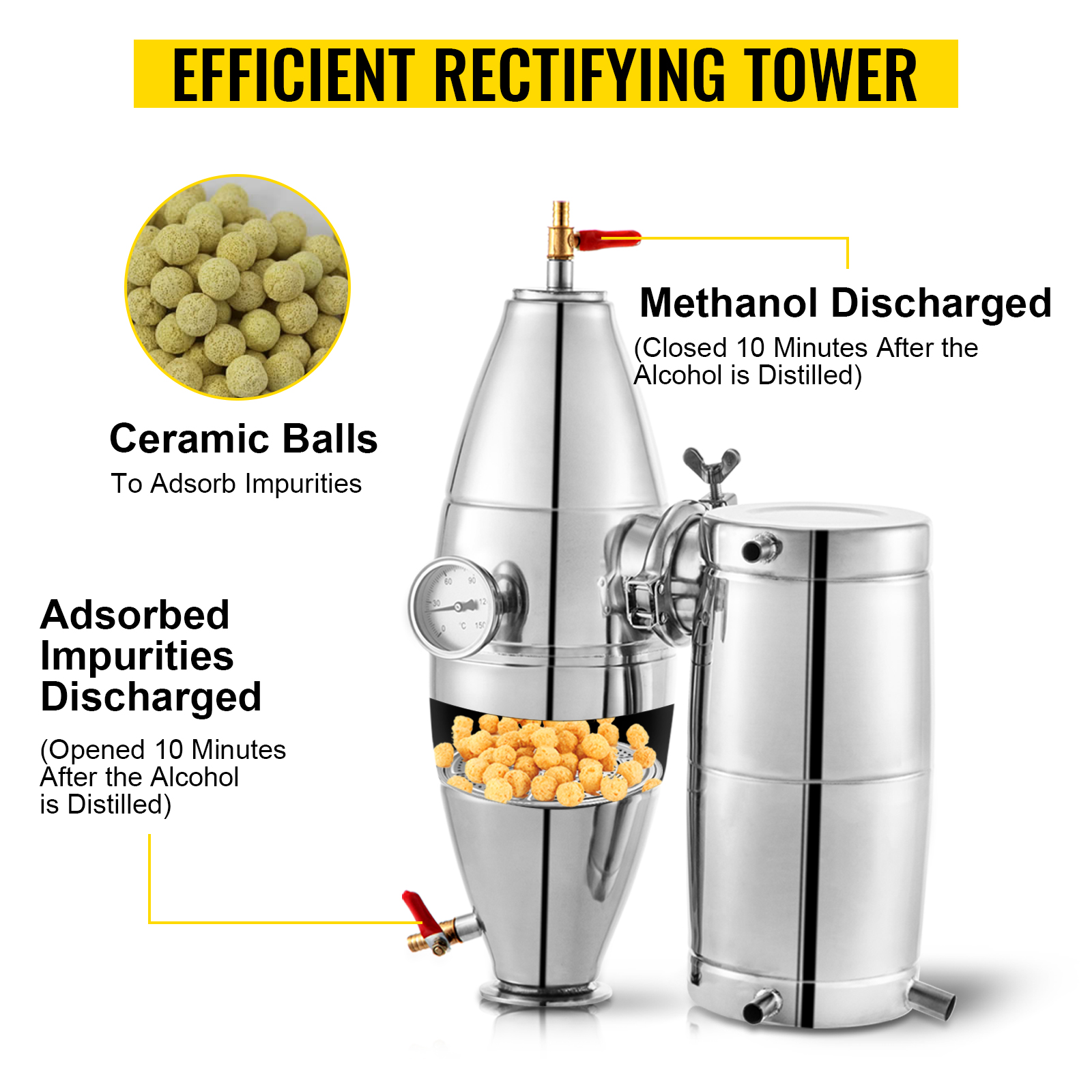 Alcohol Distiller, Stainless Steel, 18.5 Gallon/ 70L,