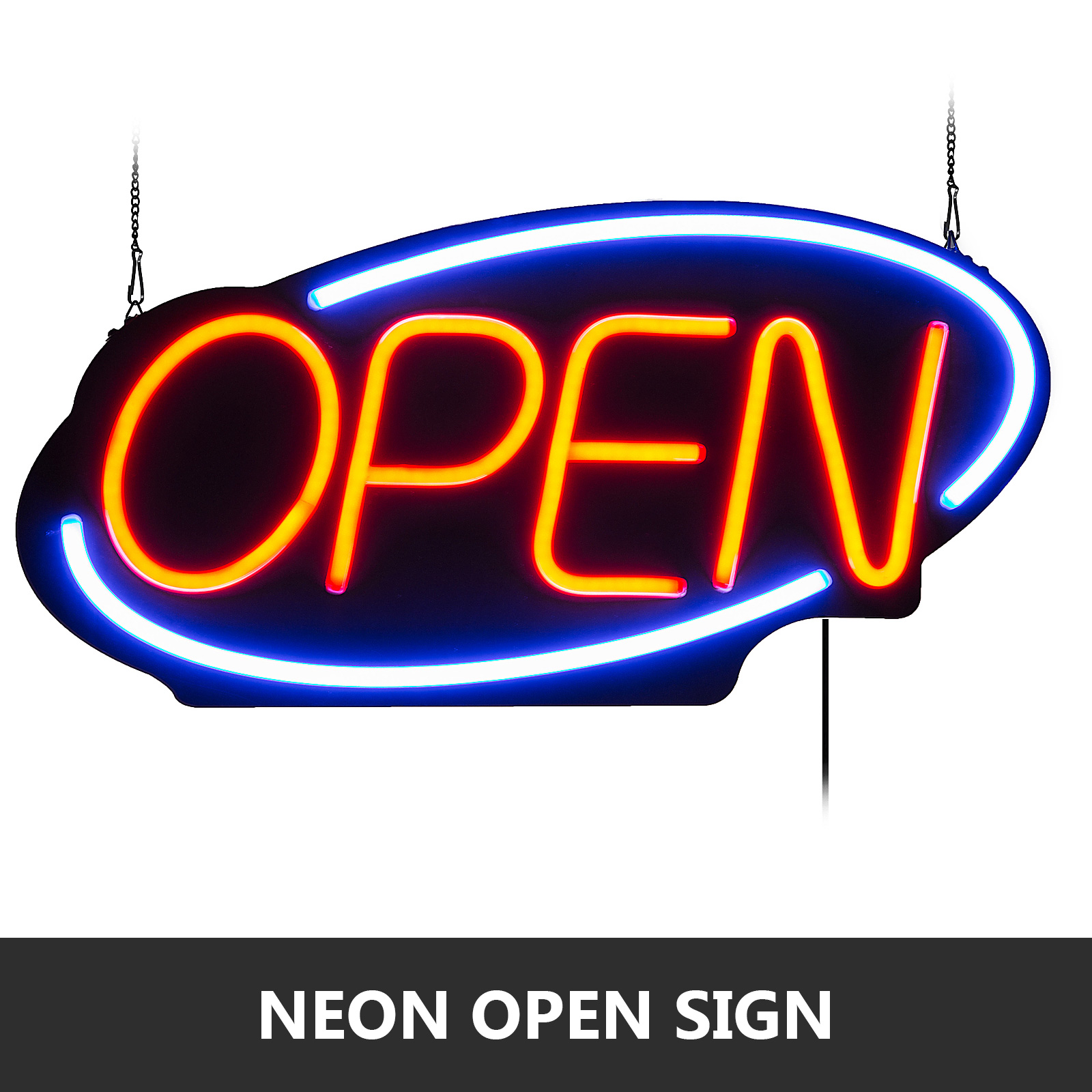 Large LED Open Sign Neon Bright for Restaurant Bar Club Shop Store Business  Oval