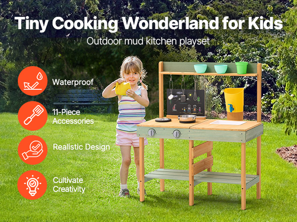 Wooden Mud Kitchen,Outdoor, for Kids