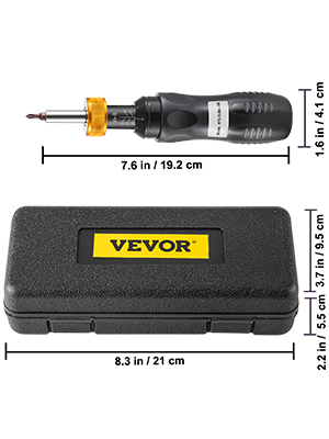 torque screwdriver, accuracy ±5%,10-50 in/lb