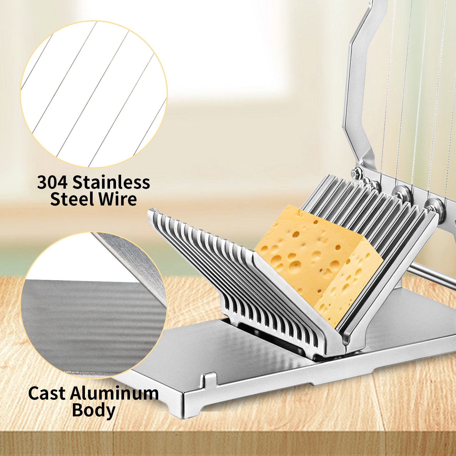 Stainless Steel Cheese Slicer Cutting Wire Butter Cutter Board Kitchen  Tools