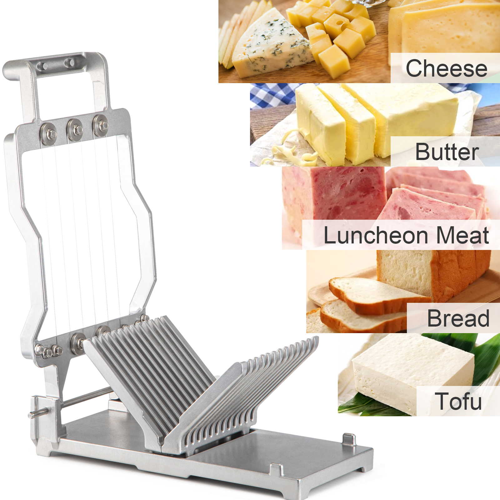 Stainless Steel 304 Integrated Butter Cutter Cheese Slicer With Scale,  Baking Tool