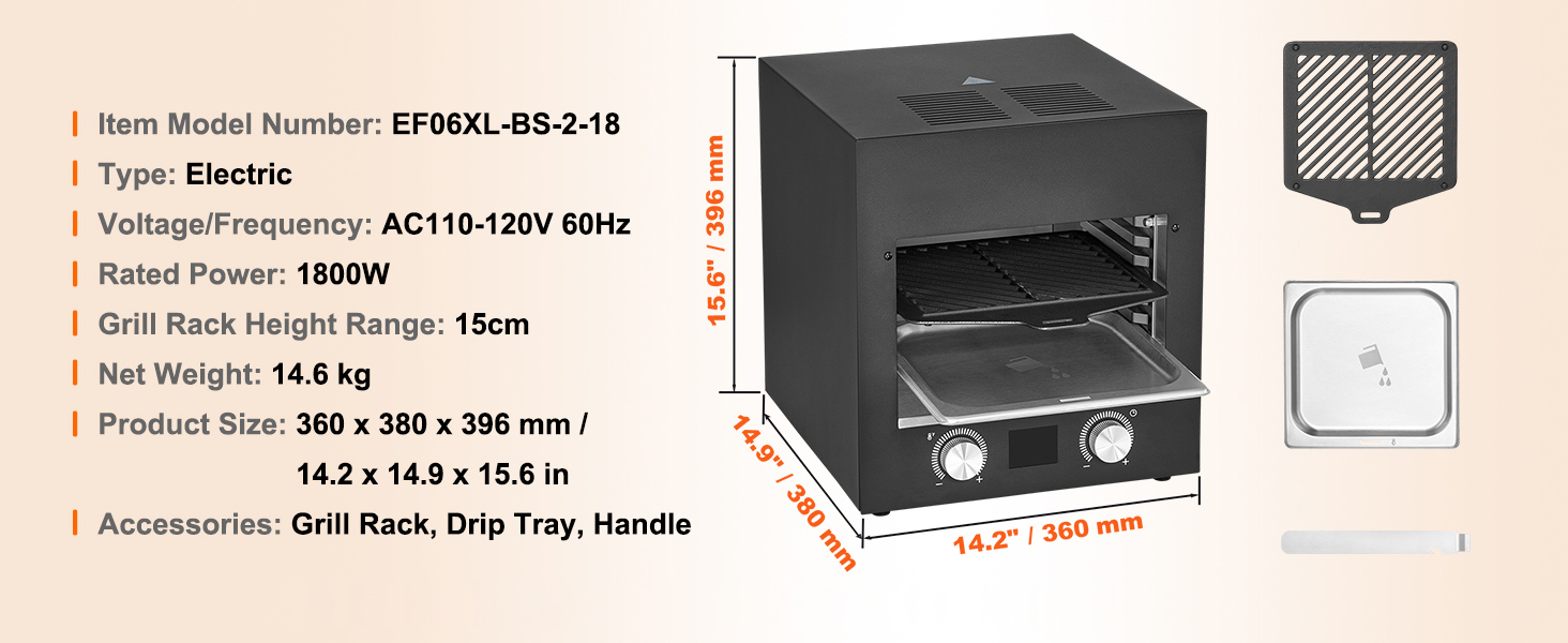 Electric steak grill,1800w,stainless steel