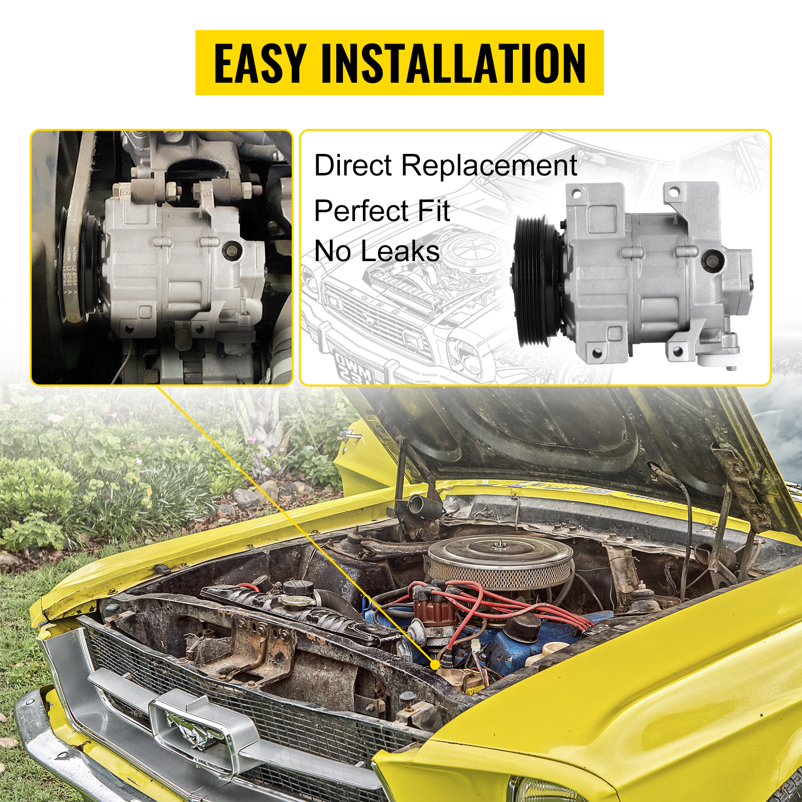 VEVOR CO 10886C AC compressor for Nissan 2.5l Air Conditioner