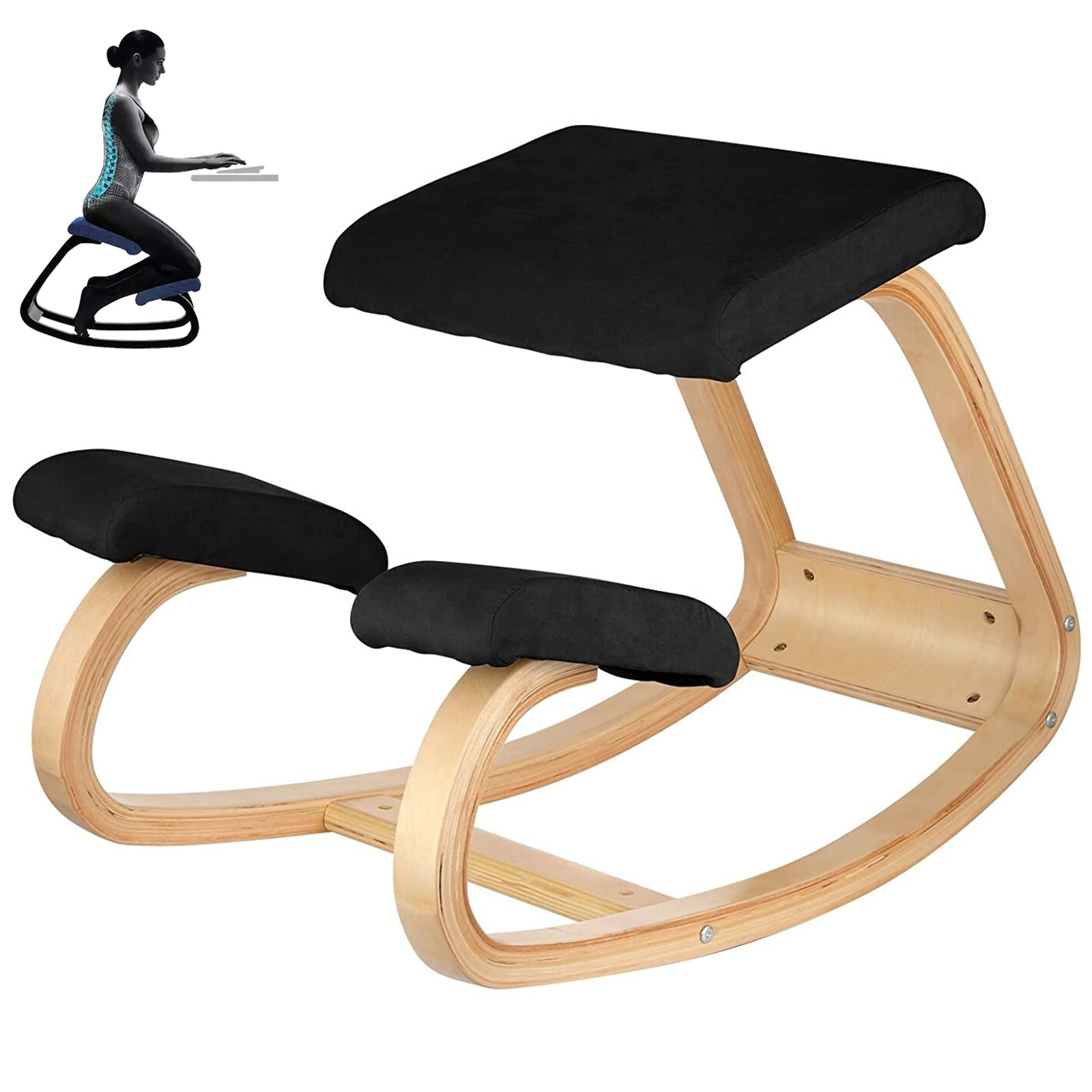 Ergonomic Kneeling Chair Adjustable Stool Beautify Hips Backbone Comfortabl 
