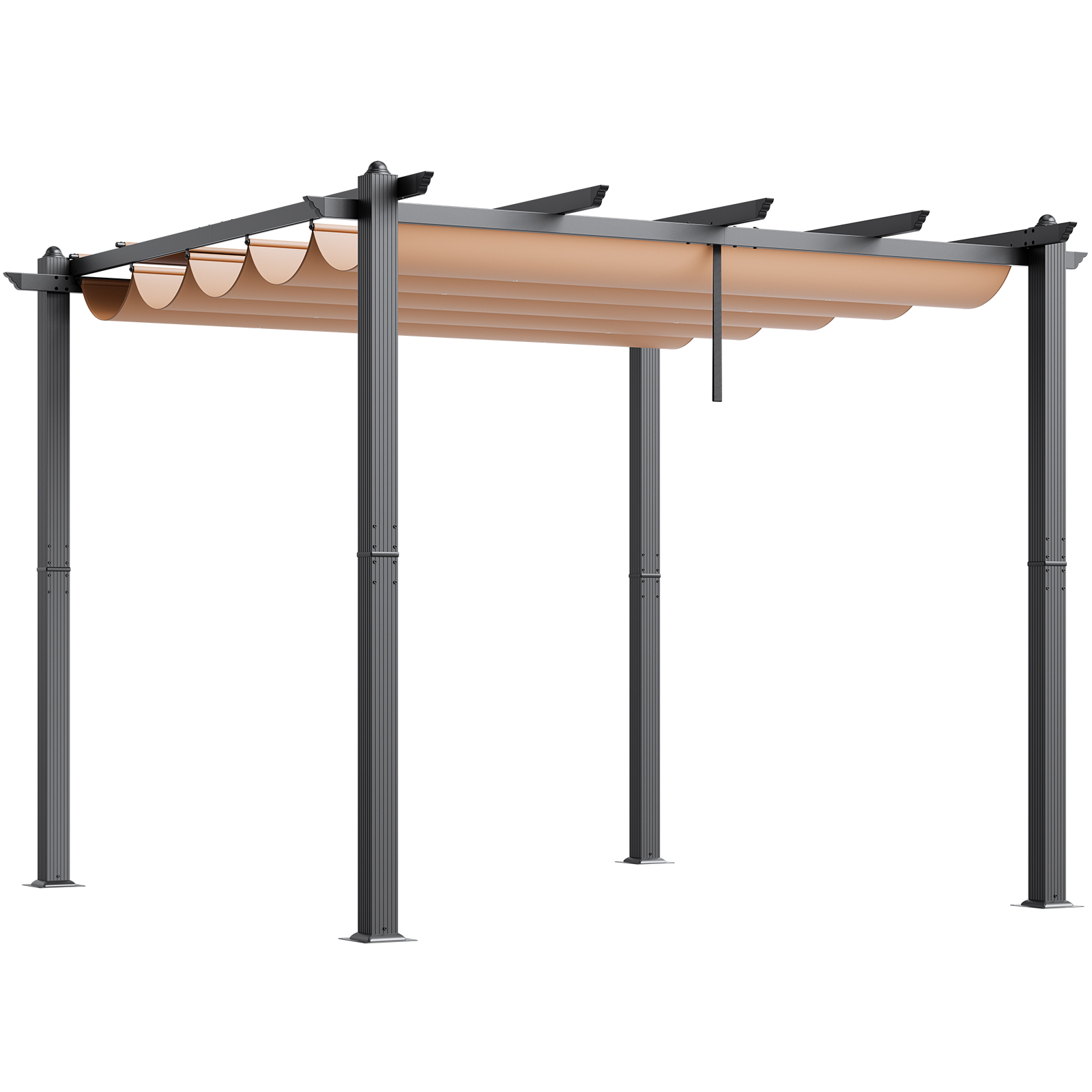 16x12ft 13x10 10x10 Aluminum Patio Pergola w/ Sun Shade Cover Retractable Canopy - Picture 21 of 79