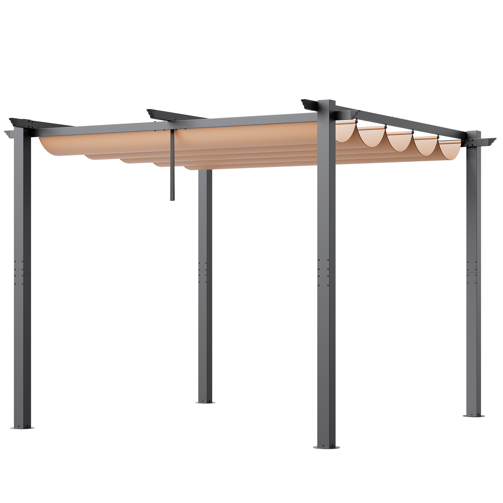 16x12ft 13x10 10x10 Aluminum Patio Pergola w/ Sun Shade Cover Retractable Canopy - Picture 12 of 79