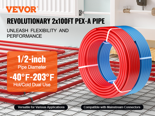 VEVOR Pex Tubing, 1 Pex Pipe 300ft Flexible Pex Hose Non Oxygen