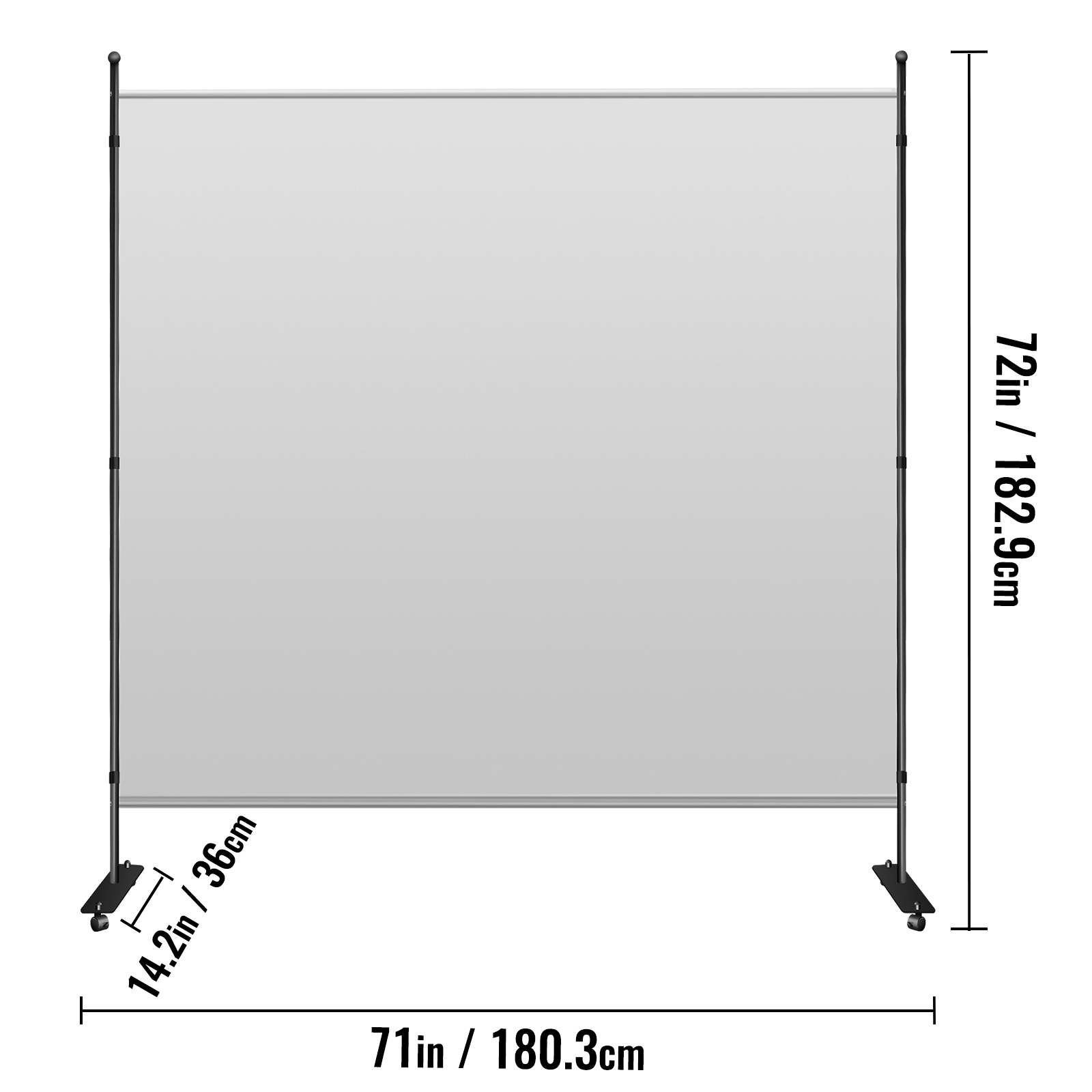 Office Partition Room Divider Wall71"x72"/142"x72" Gray/Brown/Cream - Picture 9 of 170