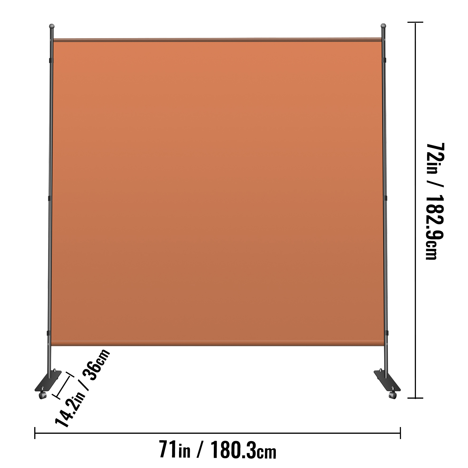 Office Partition Room Divider Wall71"x72"/142"x72" Gray/Brown/Cream - Picture 21 of 170