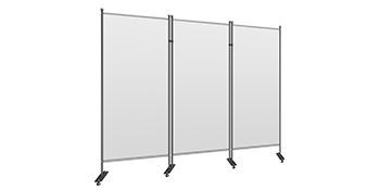 VEVOR Office Partition 89" W x 14" D x 72.8" H Room Divider 3-Panel Office Divider Folding Portable Office Walls with Non-See-Through Fabric Room Partition Light Gray for Room Office Restaurant