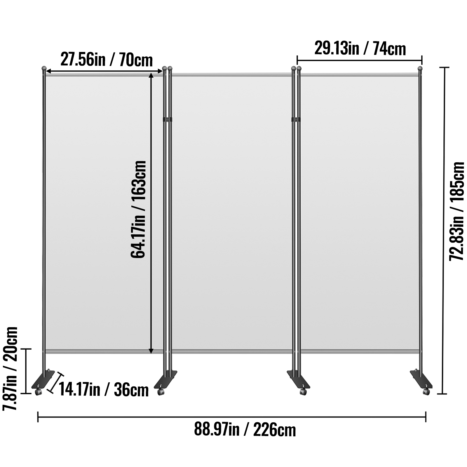 Uimoso Office Partition Room Divider Wall 71x72/89x73/142x72/216x72/72x66 inch - Picture 57 of 182