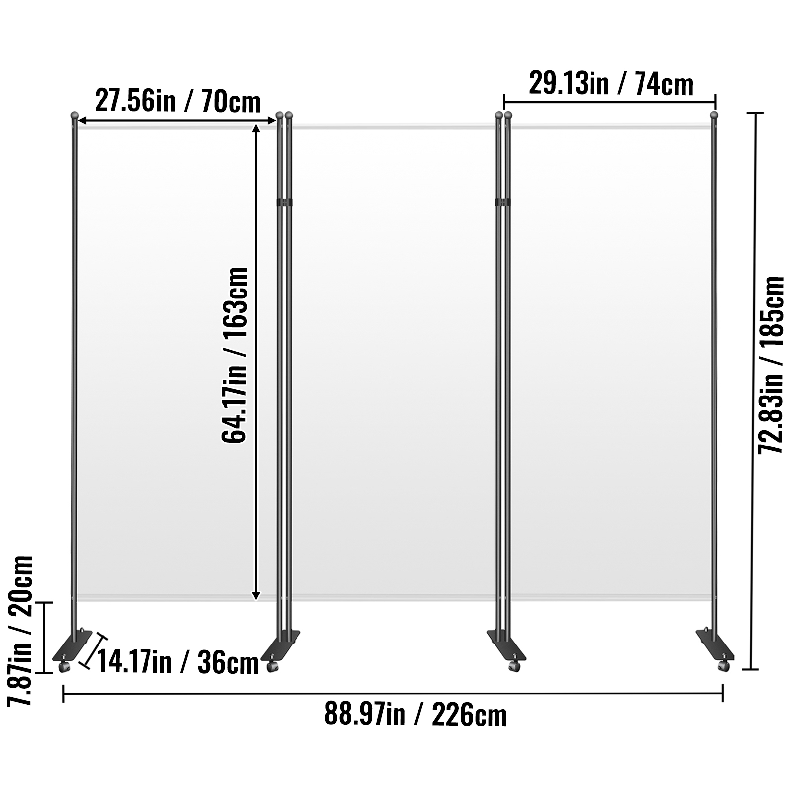 Uimoso Office Partition Room Divider Wall 71x72/89x73/142x72/216x72/72x66 inch - Picture 81 of 182