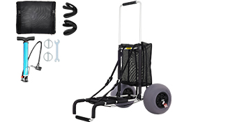 VEVOR Beach Carts for Sand, 23 x 15 Cargo Deck, w/ 13 TPU Balloon Wheels,  165LBS Loading Folding Sand Cart & 33.1 to 51.6 Adjustable Height,  Aviation Aluminum Cart for Picnic, Fishing