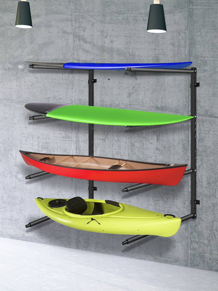 VEVOR Kayak Storage Rack, Wall Mount, 4 Levers, Holds 400 lbs, All Weather  Heavy-Duty Steel Organizer, Adjustable Levels