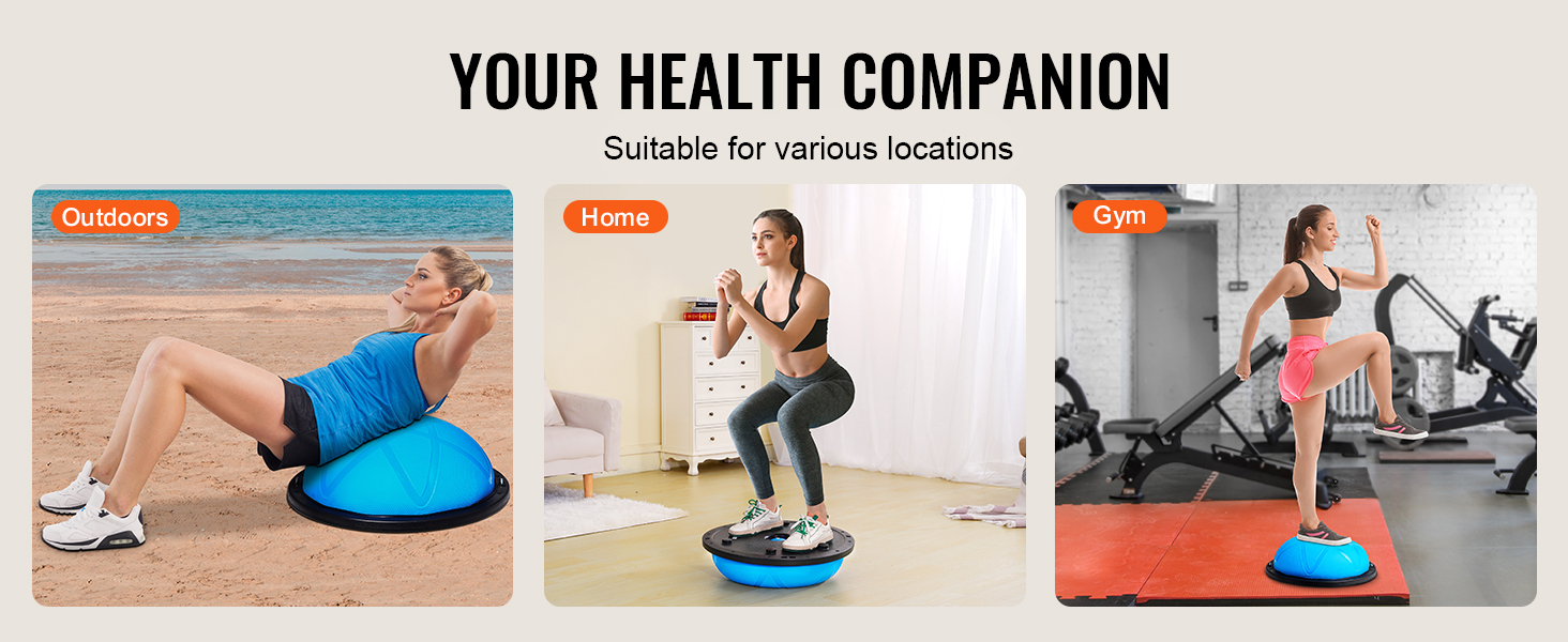 23/25in Balance Ball 1600 Lbs Half Exercise Ball With Nonslip Base...