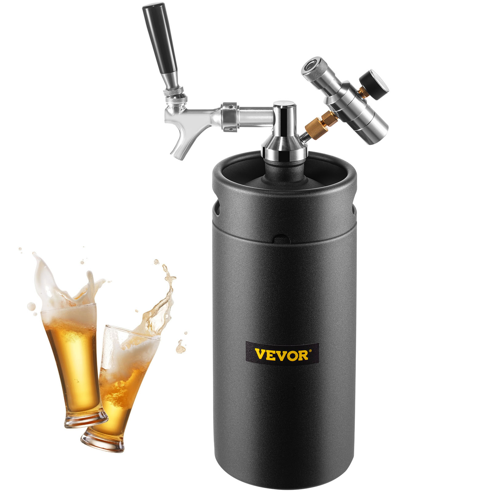 3.6L Mini Keg Nitro Cold Brew Coffee Container/Dispenser,Coffee Faucet Kit  Brewery Stainless Steel Growler Matte Coated Beer Keg - AliExpress
