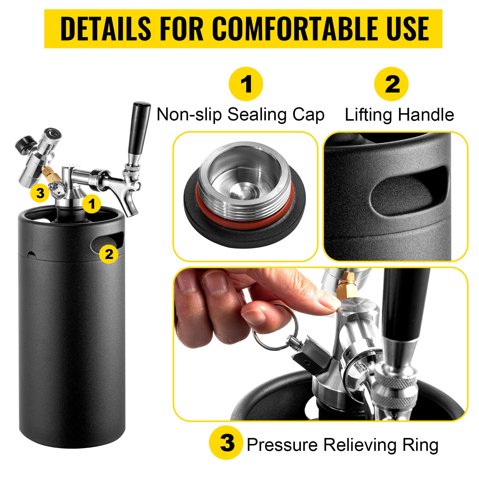 VEVOR 65/110 Cups Stainless Steel Coffee Thermos Urn Commercial Hot Water  Dispenser for Camping Fast Brewing Easy Cleaning - AliExpress