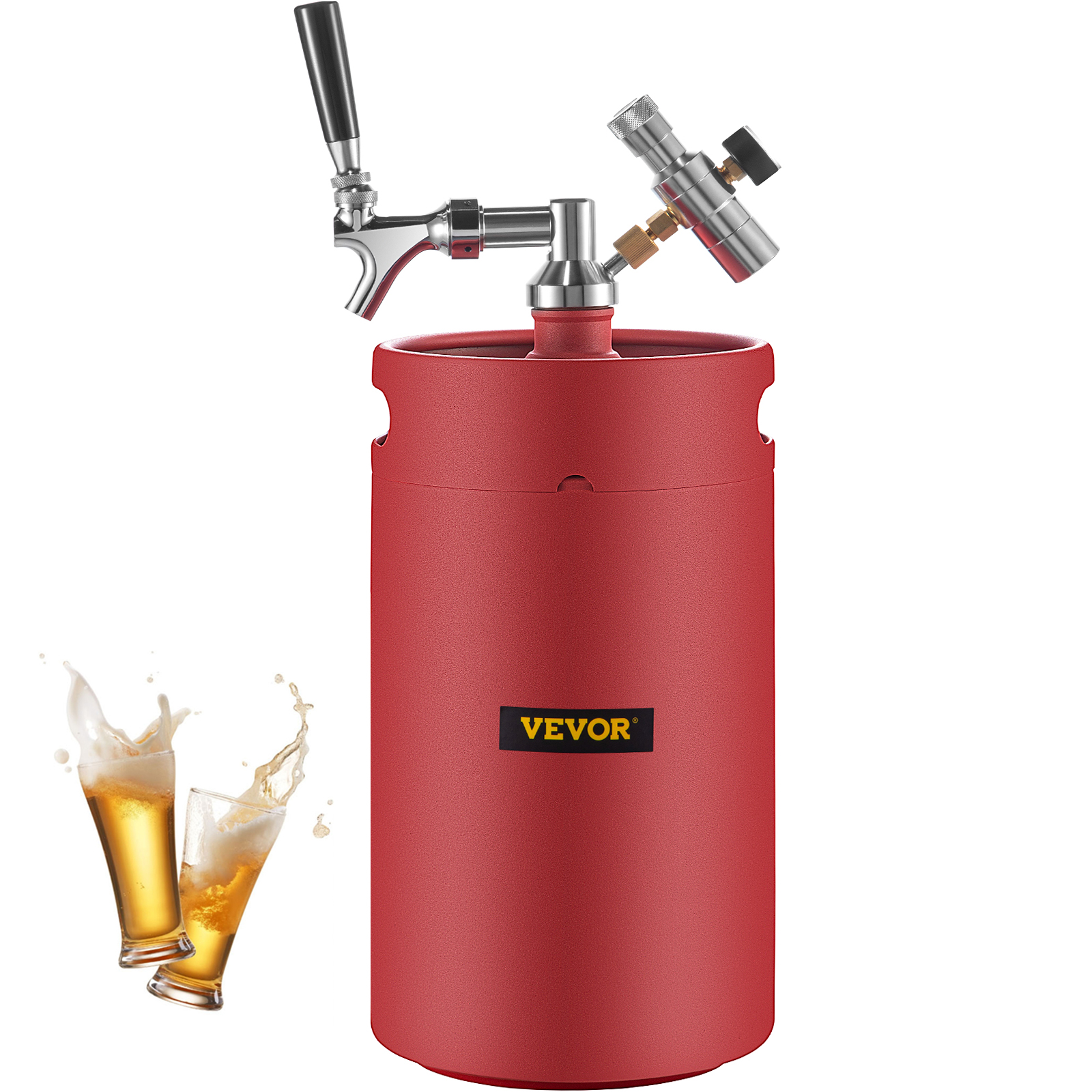 Mini Fût à Bière De 2L En Inox – Avec Valve D’échappement – Pour Bière Maison, événements, Transport Facile