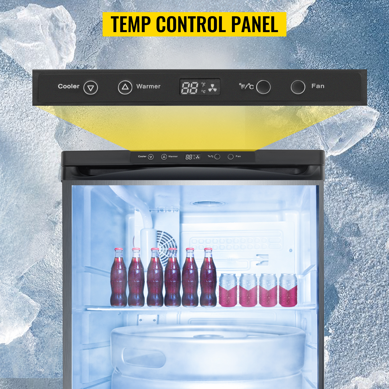 VEVOR Kegerators Beer Dispenser, Full Size Beer Kegerator Refrigerator, Double Taps Direct Draw Beer Dispenser w/LED Display, 23-83℉ Adjustable Dual Kegerator w/Complete Accessories, Black