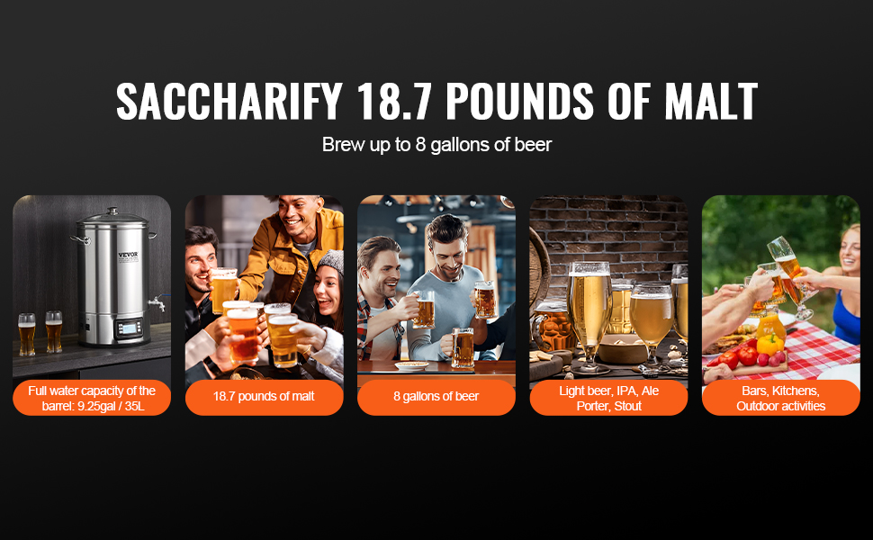 VEVOR Bollore Per Birra, Macchina Domestica Per Birra