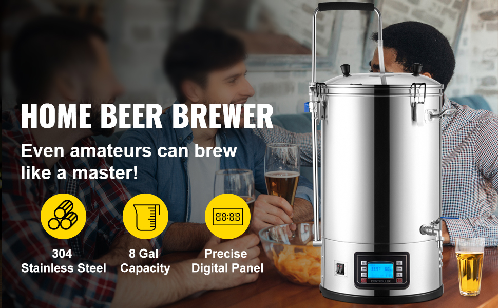 Brewing System,8 Gal/30 L,with Reculating Pump
