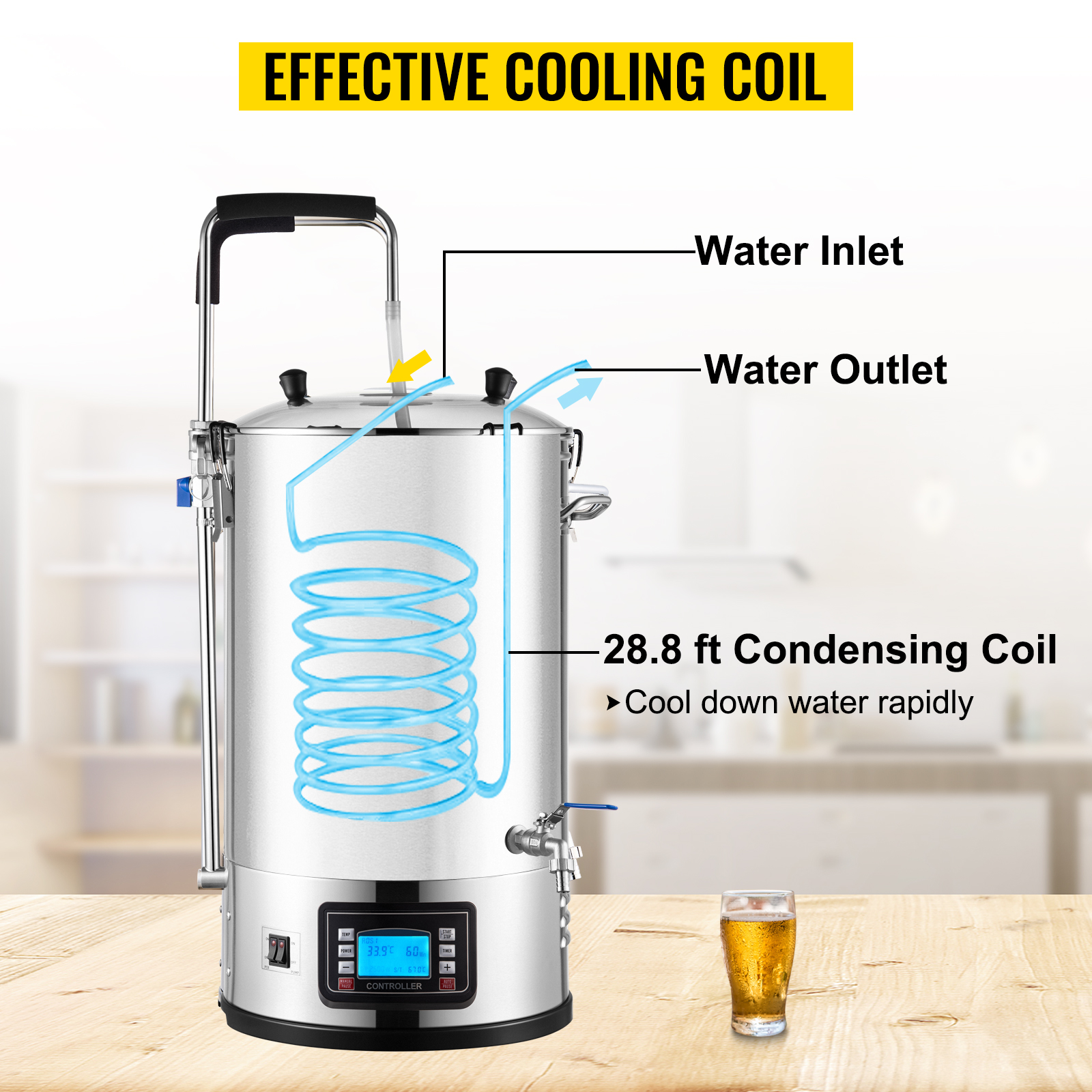 Brewing System,8 Gal/30 L,with Reculating Pump