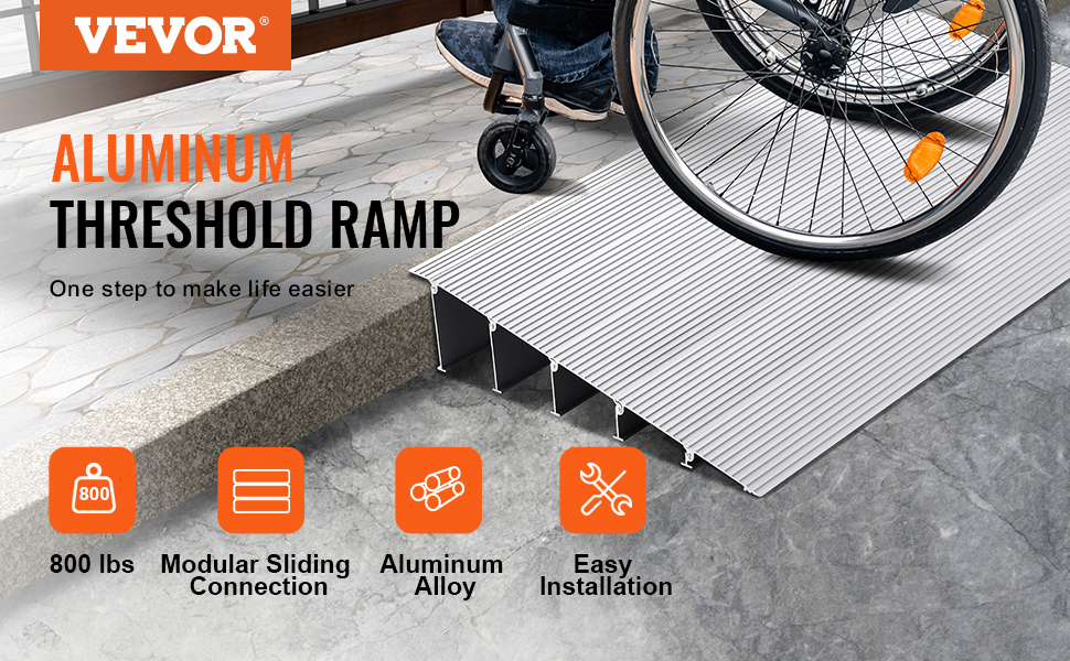 VEVOR Door Threshold Ramp, 6" Rise, 800 Lbs Load Capacity, Door Ramp - View #10