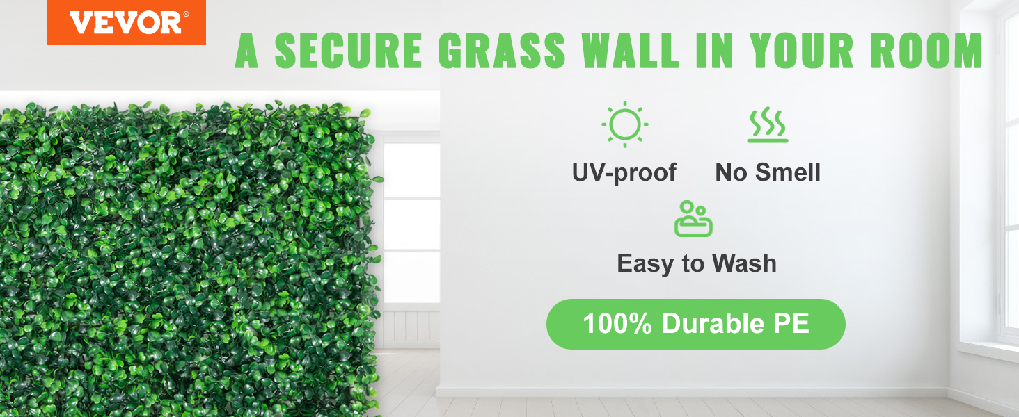 VEVOR 12PCS 10x10 inch Artificial Boxwood Panels, Boxwood Hedge Wall ...