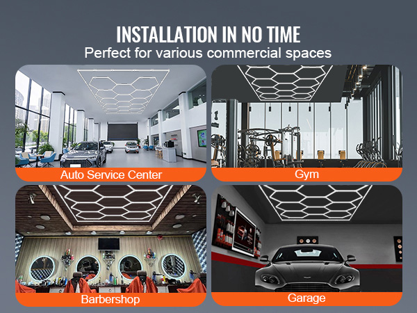 Hexagon LED Garagenlicht 200W - 86400LM Wabenlicht Für Werkstatt & Keller