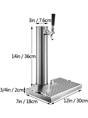 VEVOR VEVOR Spillatore di Birra a Colonna da 8L in Nero con Spina