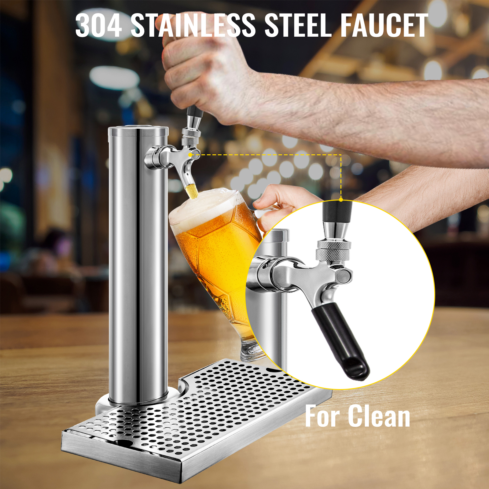 Mini barril Growler de 5 L, sistema dispensador de cerveza a presión para  el hogar con grifo desmontable, juego de dispensadores de cerveza  artesanal