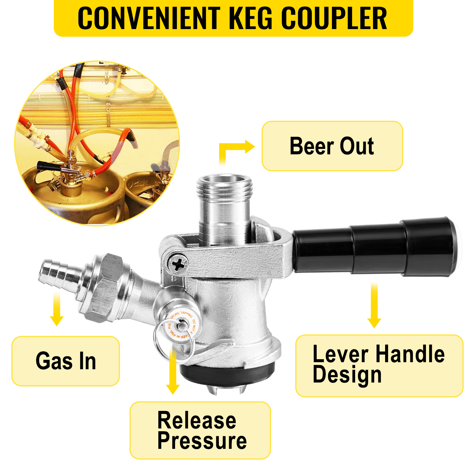 Kegerators - Dispensador de cerveza para bebida, enfriador de agua de 5  galones, barril de tamaño completo, 1/4 barril, 1/6 barril, gris
