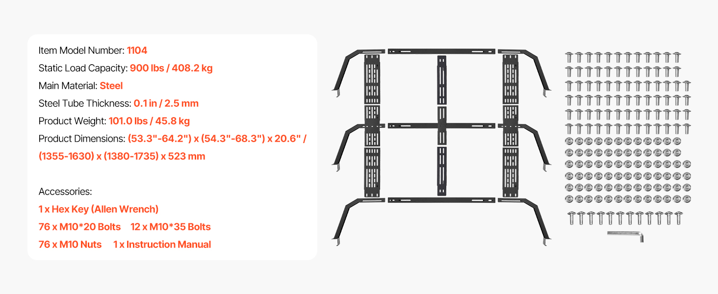 900lbs Adjustable Truck Bed Racks High Bed Rack for  Ram/Silverado/Sierra/Tundra | eBay