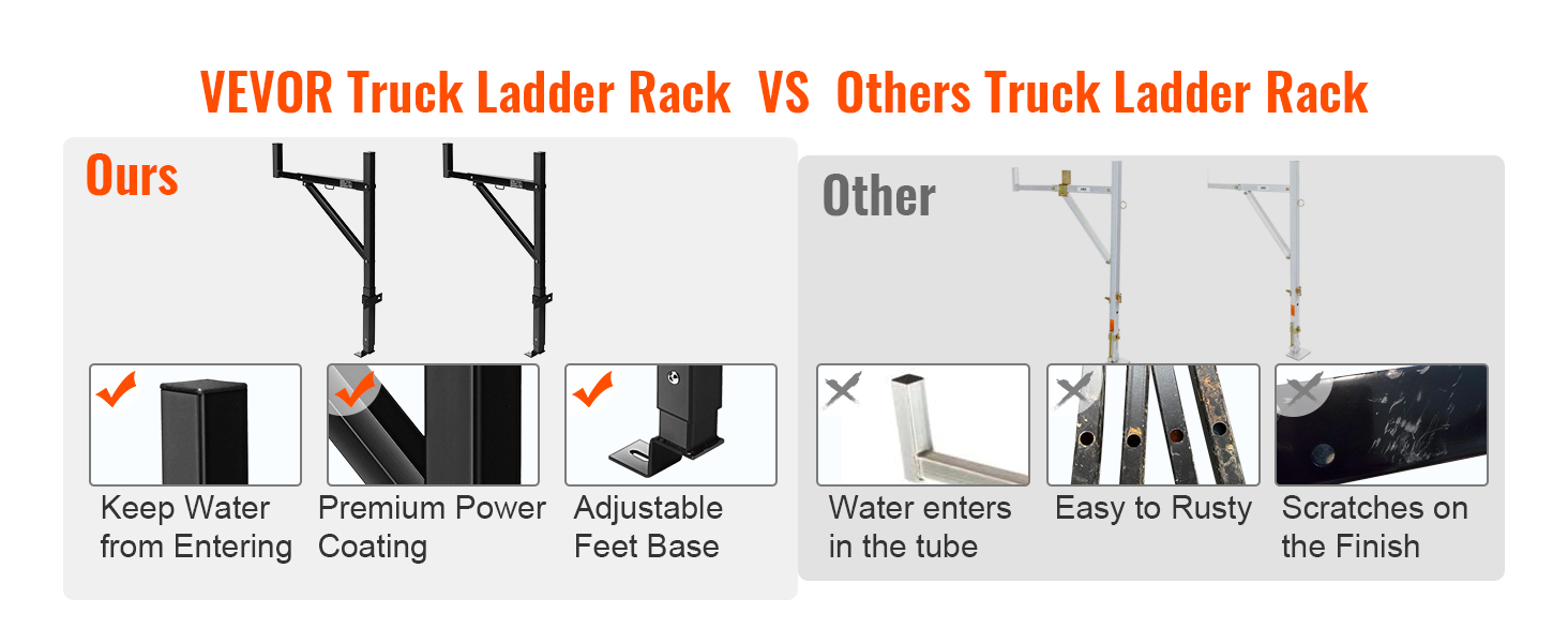 VEVOR Truck Rack, 1934inch Extendable Truck Ladder Rack, 38.6"43.6