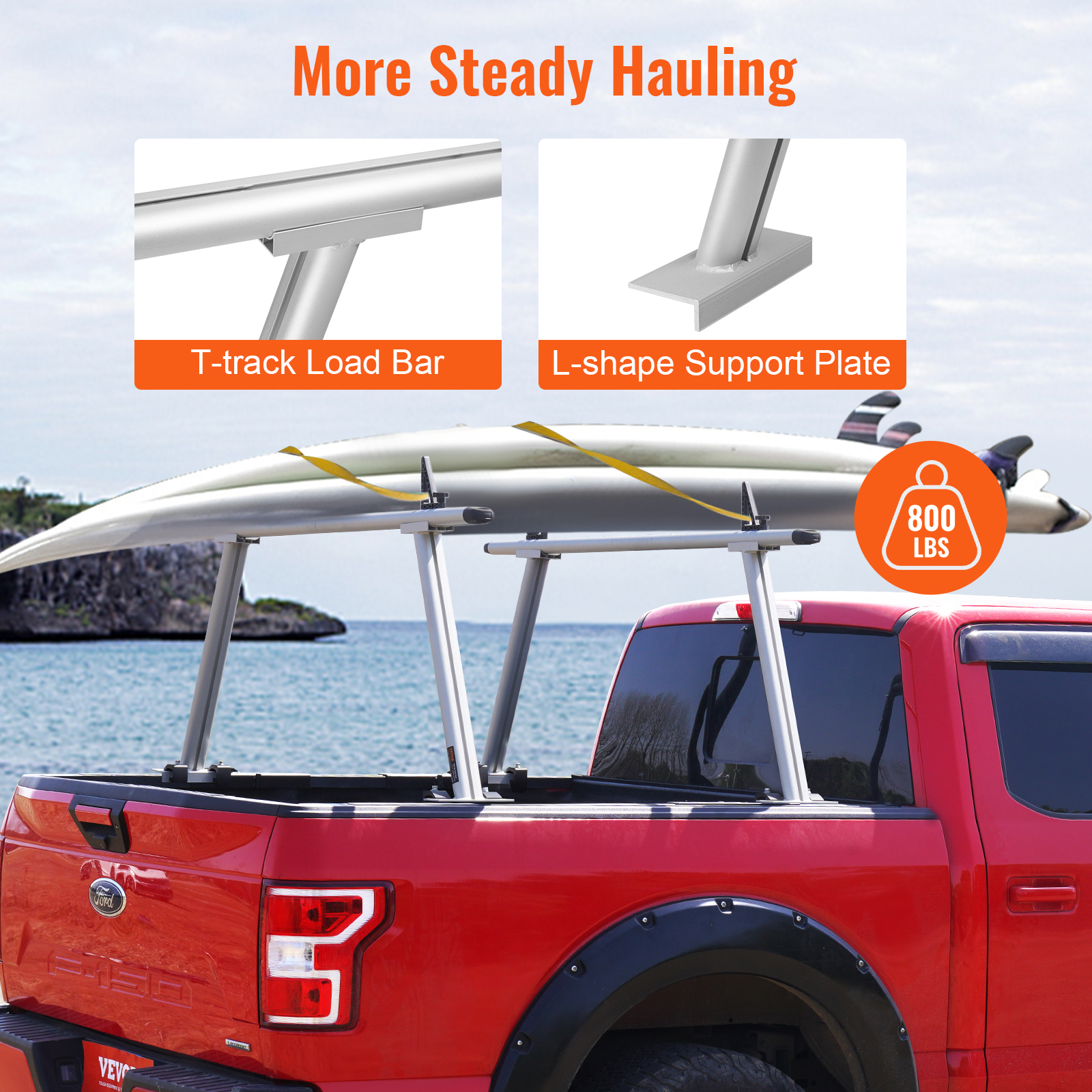 VEVOR Truck Rack, 800 lbs Capacity, 71