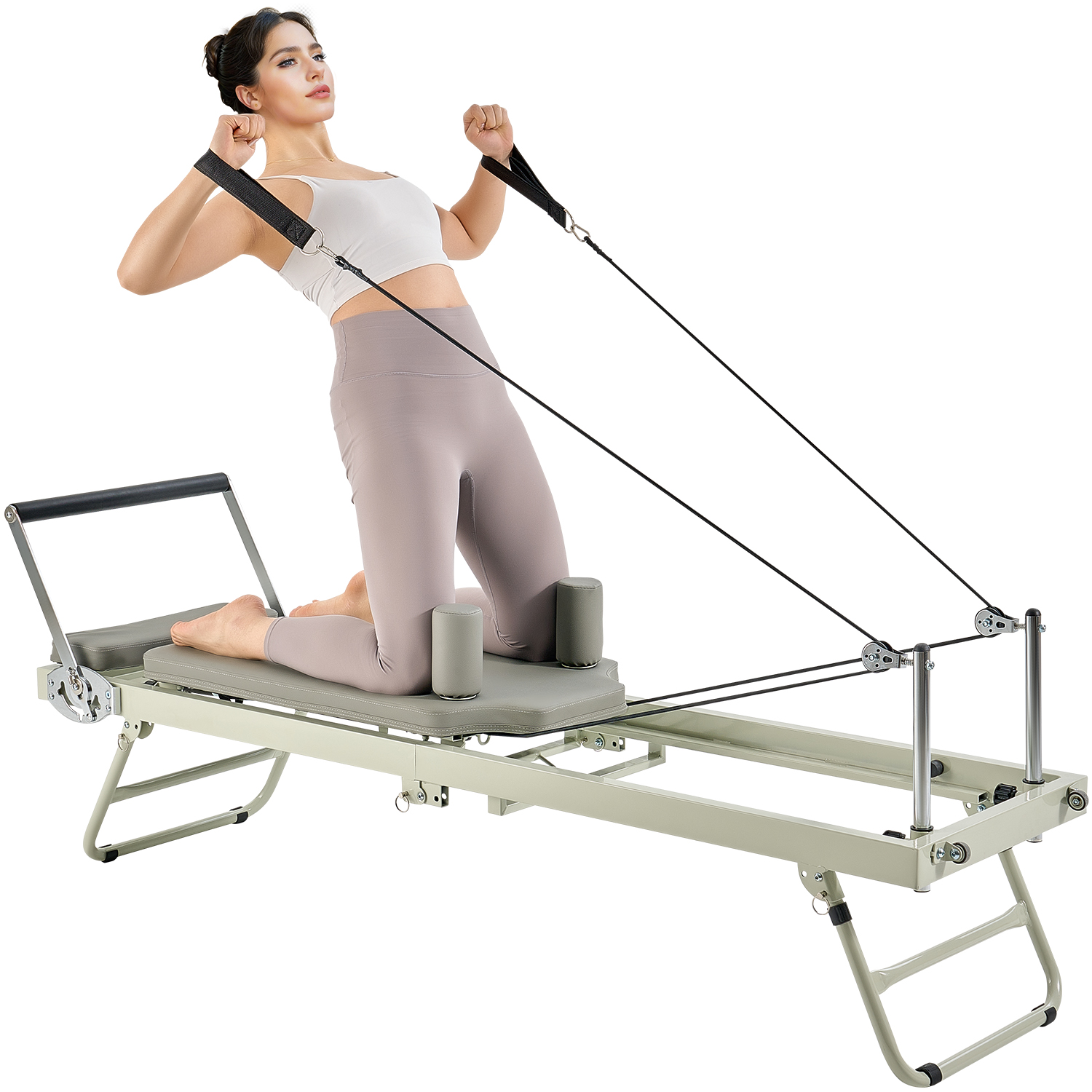 Uimoso Foldable Pilates Reformer for Home Workouts with Adjustable Resistance