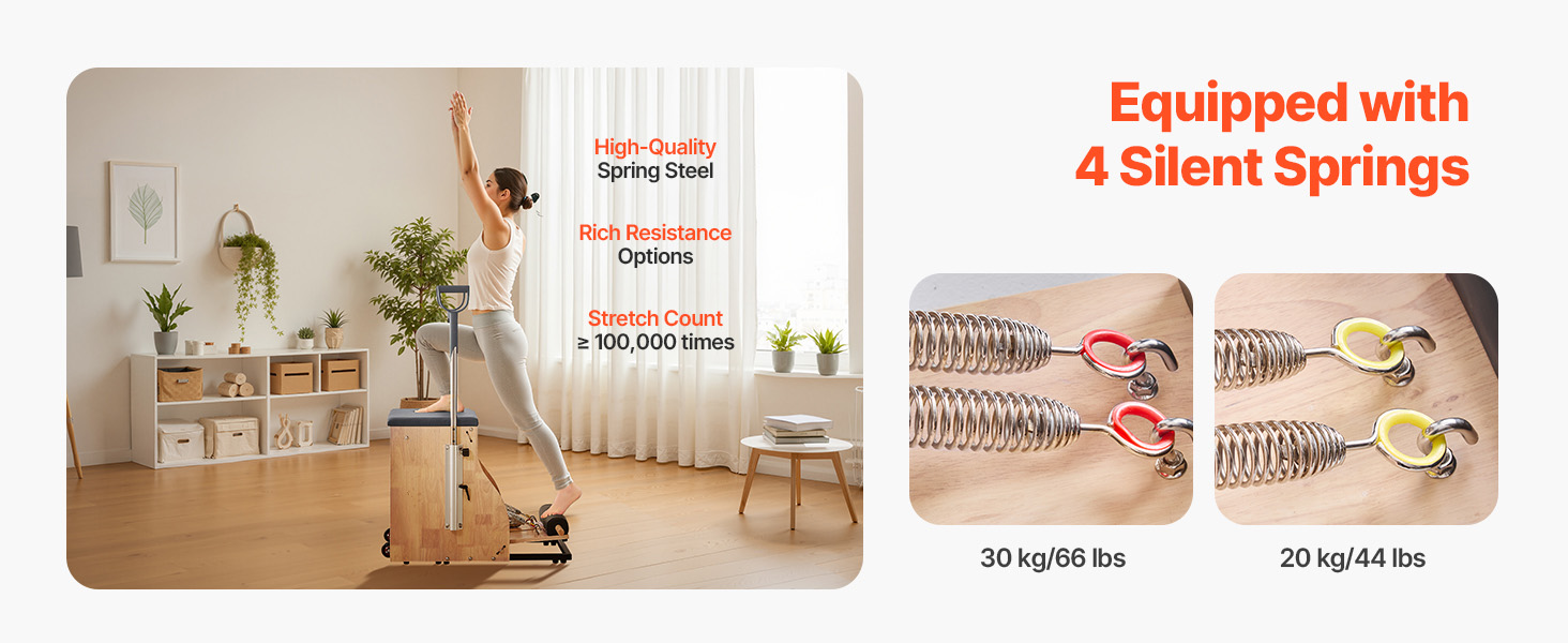 Pilates Chair Split-Pedal Stability Combo Chairs Full-Body Workout With Handles P 010957160209