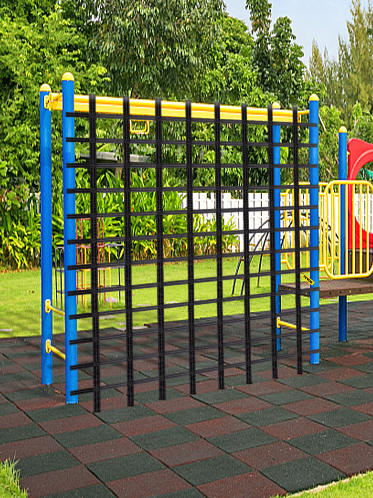 VEVOR Climbing Cargo Net, 11' x 6' Playground Climbing Net, Polyester Material, Ladder, Swingset, Large Military Climbing Cargo Net for Kids & Adult, Indoor & Outdoor, Treehouse, Jungle Gyms