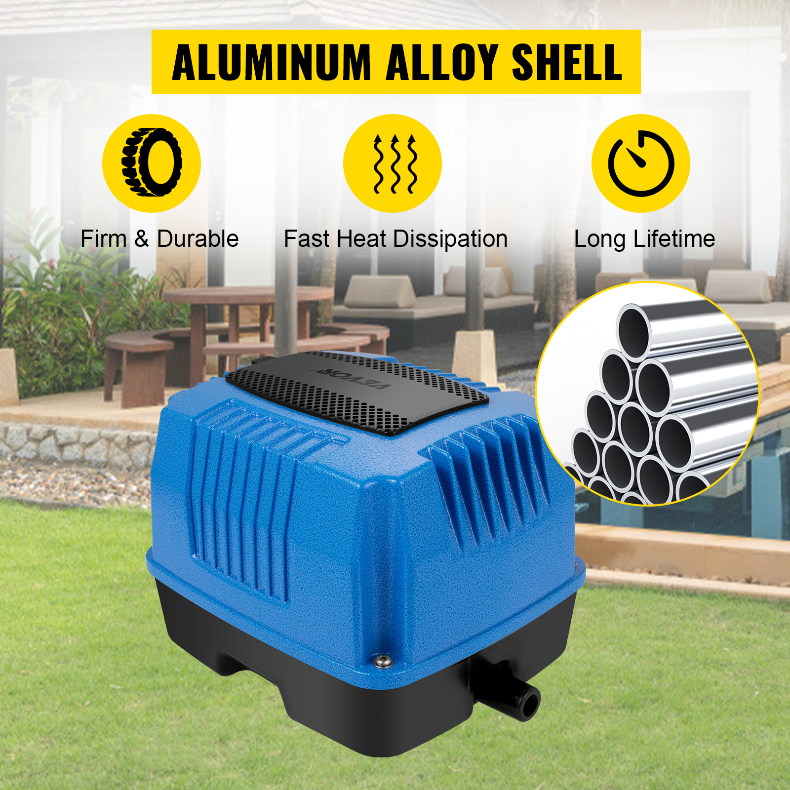 VEVOR Linear Air Pump, 105W/110V Septic Air Pump, 42Kpa Septic Aerator