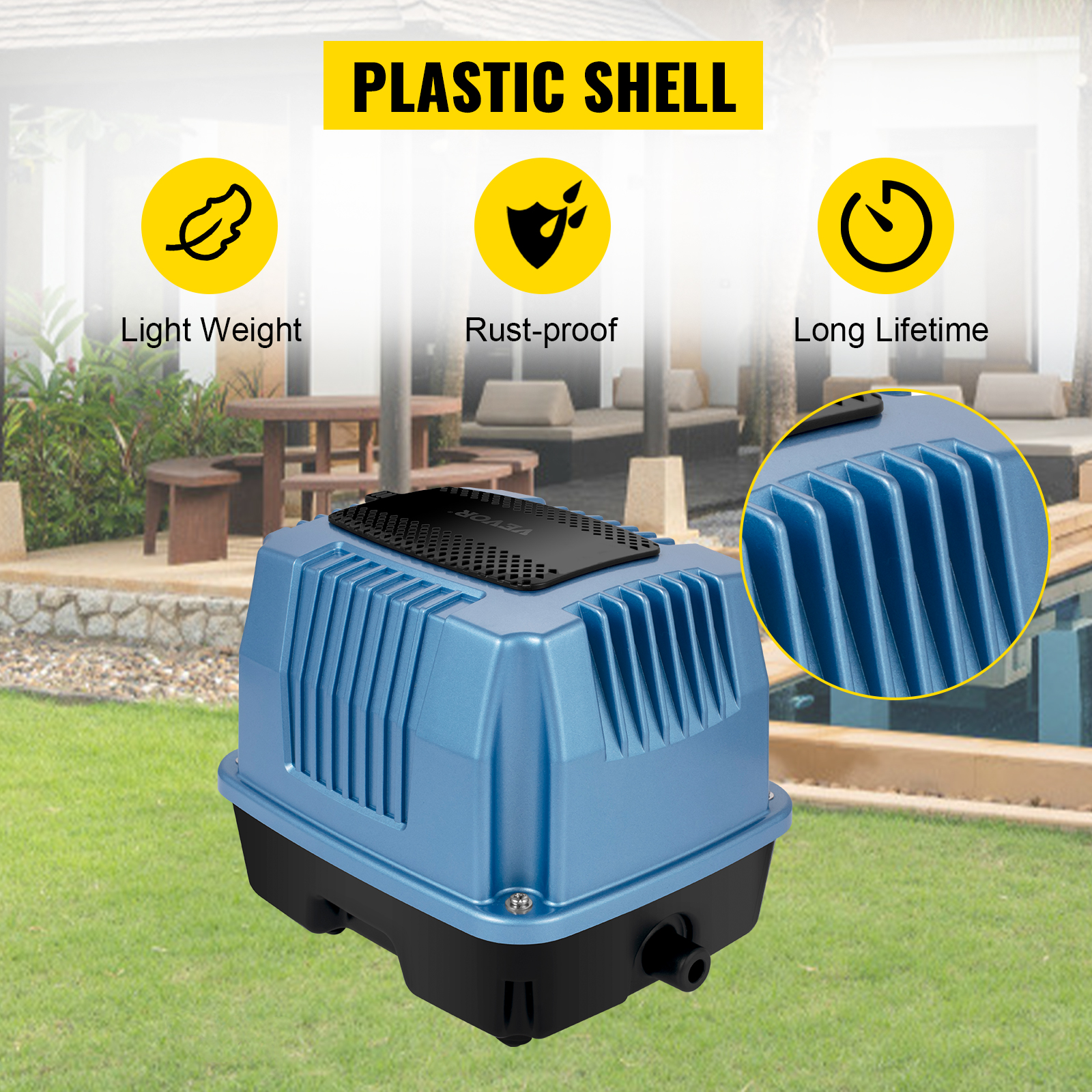 VEVOR Linear Air Pump, 25W/110V Septic Air Pump, 28Kpa Septic Aerator